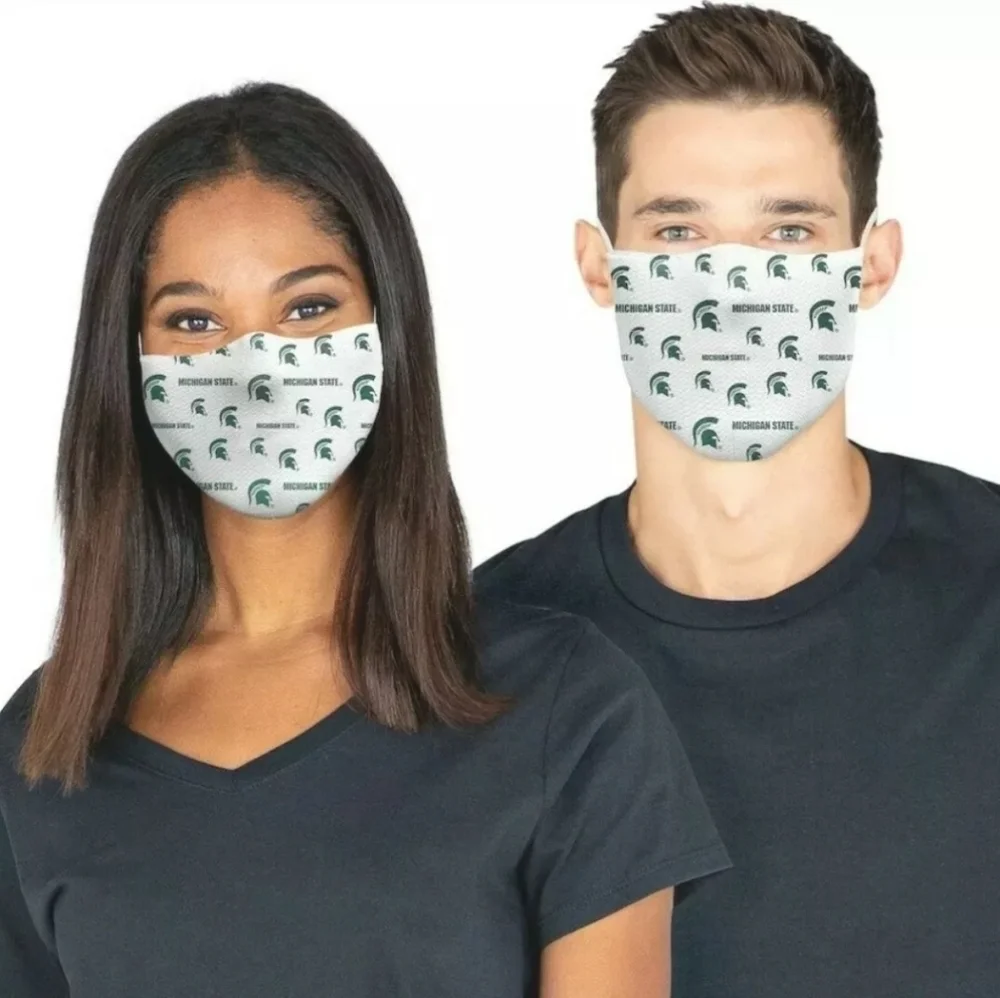 3 Pack Michigan State Spartans Licensed NCAA Washable Resuable Face Mask Cover.